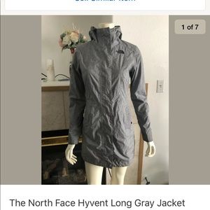 The North Face Hyvent Long Gray Jacket Women Sz XS